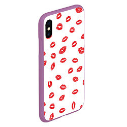 Чехол iPhone XS Max матовый Kiss, цвет: 3D-фиолетовый — фото 2