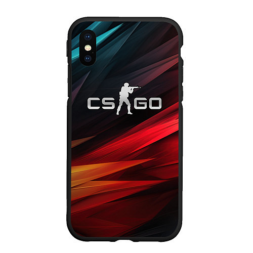 Чехол iPhone XS Max матовый CS GO dark abstract logo / 3D-Черный – фото 1