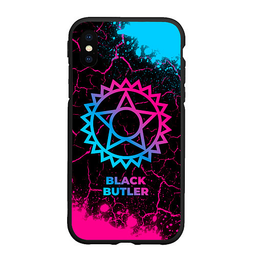 Чехол iPhone XS Max матовый Black Butler - neon gradient / 3D-Черный – фото 1