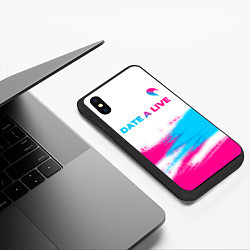 Чехол iPhone XS Max матовый Date A Live neon gradient style: символ сверху, цвет: 3D-черный — фото 2