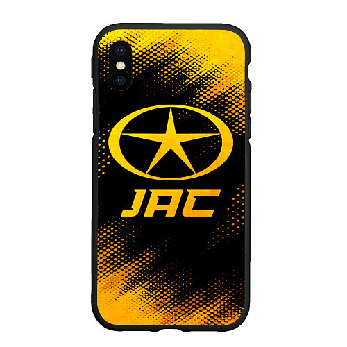 Чехол iPhone XS Max матовый JAC - gold gradient / 3D-Черный – фото 1