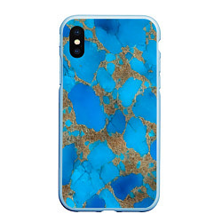 Чехол iPhone XS Max матовый Голубая яшма, цвет: 3D-голубой