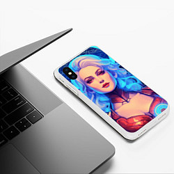 Чехол iPhone XS Max матовый Девушка из будущего, цвет: 3D-белый — фото 2