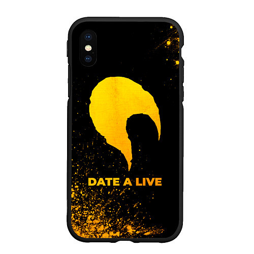 Чехол iPhone XS Max матовый Date A Live - gold gradient / 3D-Черный – фото 1