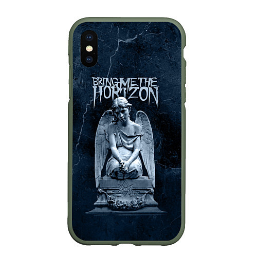 Чехол iPhone XS Max матовый Bring Me The Horizon Angel / 3D-Темно-зеленый – фото 1
