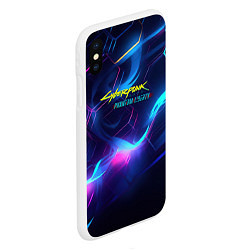 Чехол iPhone XS Max матовый Cyberpunk phantom logo neon, цвет: 3D-белый — фото 2