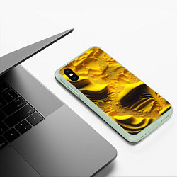 Чехол iPhone XS Max матовый Желтая объемная текстура, цвет: 3D-салатовый — фото 2