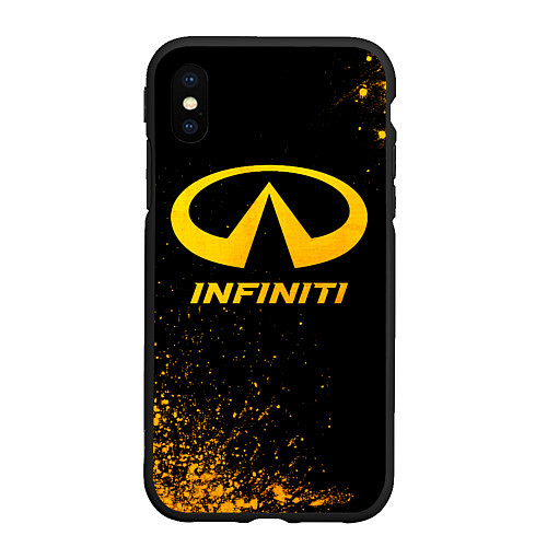 Чехол iPhone XS Max матовый Infiniti - gold gradient / 3D-Черный – фото 1