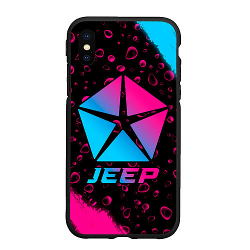 Чехол iPhone XS Max матовый Jeep - neon gradient / 3D-Черный – фото 1