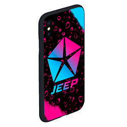 Чехол iPhone XS Max матовый Jeep - neon gradient, цвет: 3D-черный — фото 2