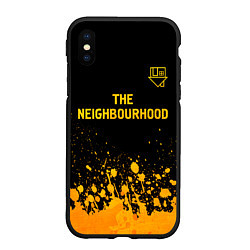 Чехол iPhone XS Max матовый The Neighbourhood - gold gradient: символ сверху, цвет: 3D-черный
