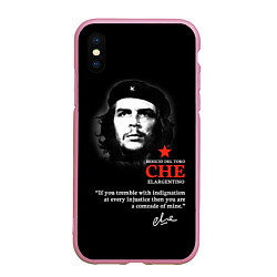 Чехол iPhone XS Max матовый Che Guevara автограф, цвет: 3D-розовый