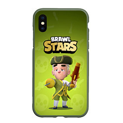 Чехол iPhone XS Max матовый Barqley Brawl stars, цвет: 3D-темно-зеленый