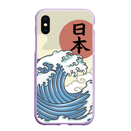 Чехол iPhone XS Max матовый Япония море / 3D-Сиреневый – фото 1