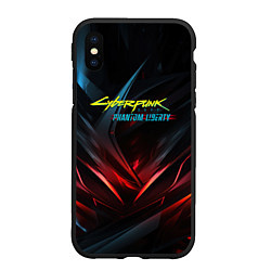 Чехол iPhone XS Max матовый Cyberpunk abstract dark, цвет: 3D-черный