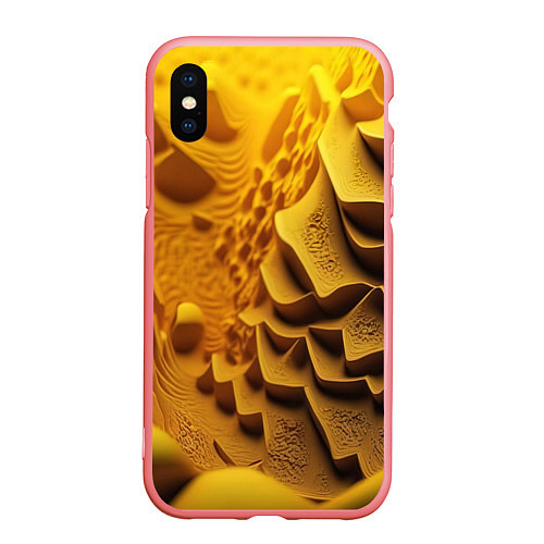 Чехол iPhone XS Max матовый Желтая объемная абстракция / 3D-Баблгам – фото 1