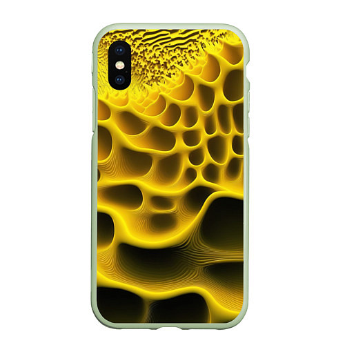 Чехол iPhone XS Max матовый Yellow background / 3D-Салатовый – фото 1