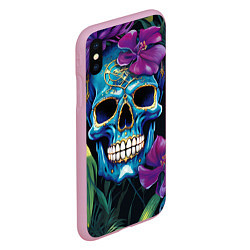 Чехол iPhone XS Max матовый Череп в джунглях, цвет: 3D-розовый — фото 2