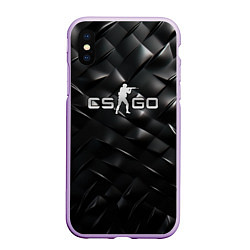 Чехол iPhone XS Max матовый CS GO black chrome, цвет: 3D-сиреневый