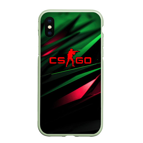 Чехол iPhone XS Max матовый CS GO green red / 3D-Салатовый – фото 1