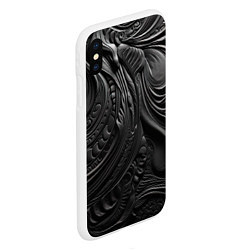 Чехол iPhone XS Max матовый Черная объемная текстура, цвет: 3D-белый — фото 2