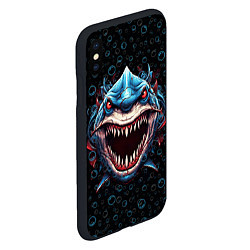 Чехол iPhone XS Max матовый Evil shark, цвет: 3D-черный — фото 2