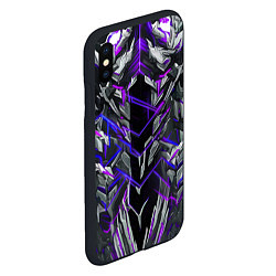Чехол iPhone XS Max матовый Киберпанк линии фиолетовые, цвет: 3D-черный — фото 2