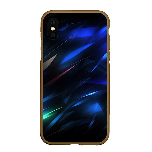 Чехол iPhone XS Max матовый Blue abstract background / 3D-Коричневый – фото 1