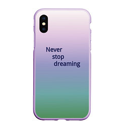 Чехол iPhone XS Max матовый Never stop, цвет: 3D-сиреневый