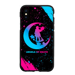 Чехол iPhone XS Max матовый Angels of Death - neon gradient, цвет: 3D-черный