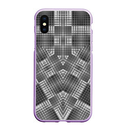 Чехол iPhone XS Max матовый В серых тонах геометрический узор, цвет: 3D-сиреневый