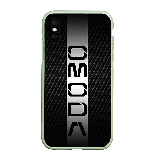 Чехол iPhone XS Max матовый Omoda carbone / 3D-Салатовый – фото 1