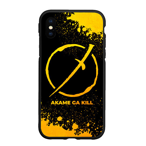 Чехол iPhone XS Max матовый Akame ga Kill - gold gradient / 3D-Черный – фото 1