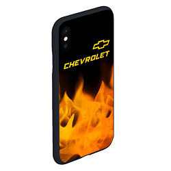 Чехол iPhone XS Max матовый Chevrolet - gold gradient: символ сверху, цвет: 3D-черный — фото 2