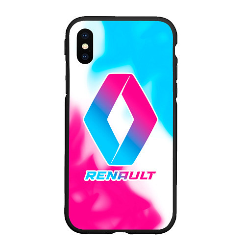 Чехол iPhone XS Max матовый Renault neon gradient style / 3D-Черный – фото 1