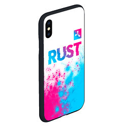 Чехол iPhone XS Max матовый Rust neon gradient style: символ сверху, цвет: 3D-черный — фото 2