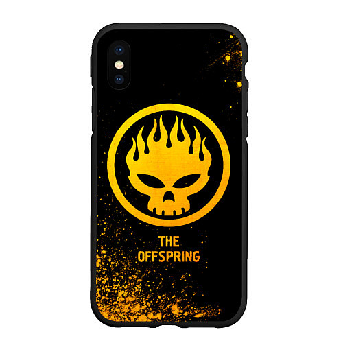 Чехол iPhone XS Max матовый The Offspring - gold gradient / 3D-Черный – фото 1