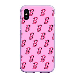 Чехол iPhone XS Max матовый B is for Barbie, цвет: 3D-сиреневый