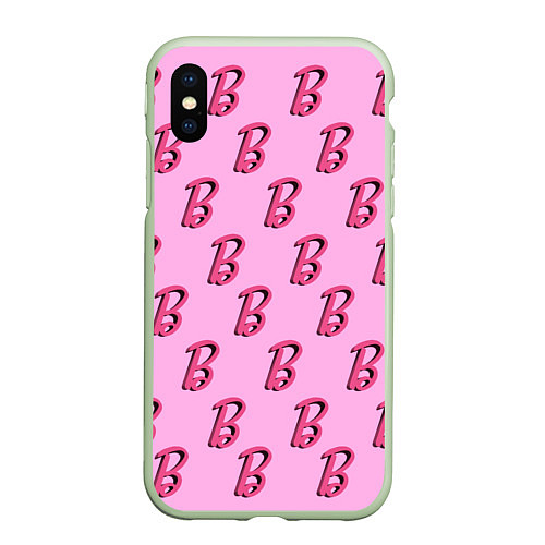 Чехол iPhone XS Max матовый B is for Barbie / 3D-Салатовый – фото 1