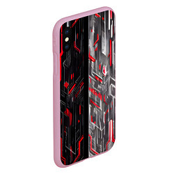 Чехол iPhone XS Max матовый Киберпанк стена, цвет: 3D-розовый — фото 2