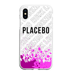 Чехол iPhone XS Max матовый Placebo rock legends: символ сверху, цвет: 3D-белый