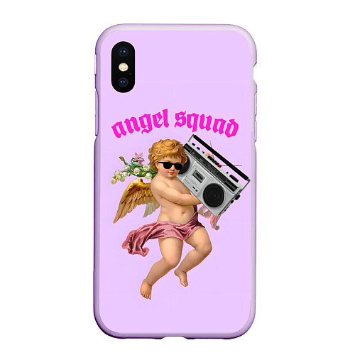 Чехол iPhone XS Max матовый Angel Squad / 3D-Сиреневый – фото 1