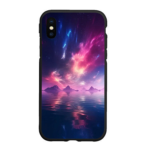 Чехол iPhone XS Max матовый Space and islands / 3D-Черный – фото 1