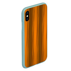 Чехол iPhone XS Max матовый Текстура бревна вертикальные, цвет: 3D-мятный — фото 2