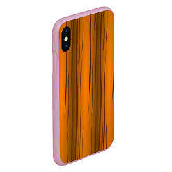 Чехол iPhone XS Max матовый Текстура бревна вертикальные, цвет: 3D-розовый — фото 2