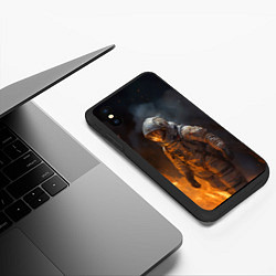 Чехол iPhone XS Max матовый Огонь в космосе, цвет: 3D-черный — фото 2