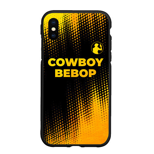 Чехол iPhone XS Max матовый Cowboy Bebop - gold gradient: символ сверху / 3D-Черный – фото 1