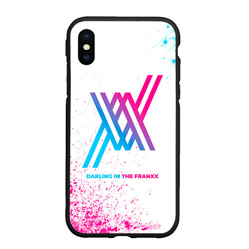 Чехол iPhone XS Max матовый Darling in the FranXX neon gradient style / 3D-Черный – фото 1