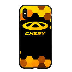 Чехол iPhone XS Max матовый Chery - gold gradient