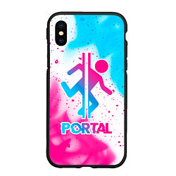 Чехол iPhone XS Max матовый Portal neon gradient style